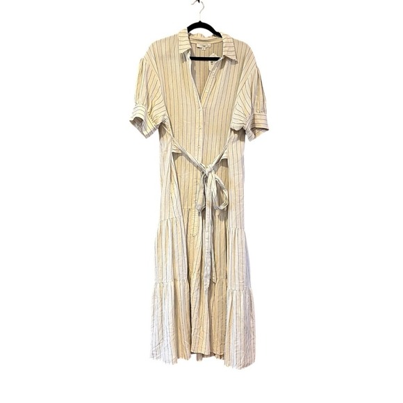 Marissa Webb Collective‎ Tie Waist Linen Midi Dress women size 14 EUC RtR - Picture 7 of 16